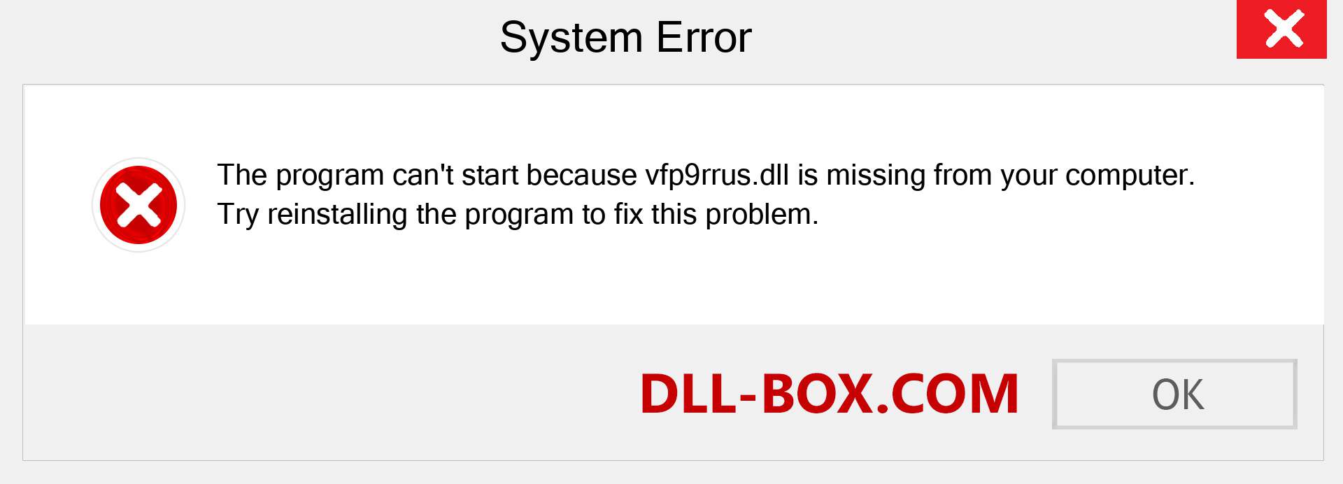  vfp9rrus.dll file is missing?. Download for Windows 7, 8, 10 - Fix  vfp9rrus dll Missing Error on Windows, photos, images